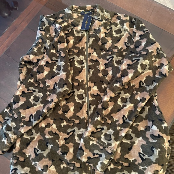 NWT CLUB ROOM Men’s plush fleece camouflage camo footed onesie pajamas pjs - Picture 6 of 9